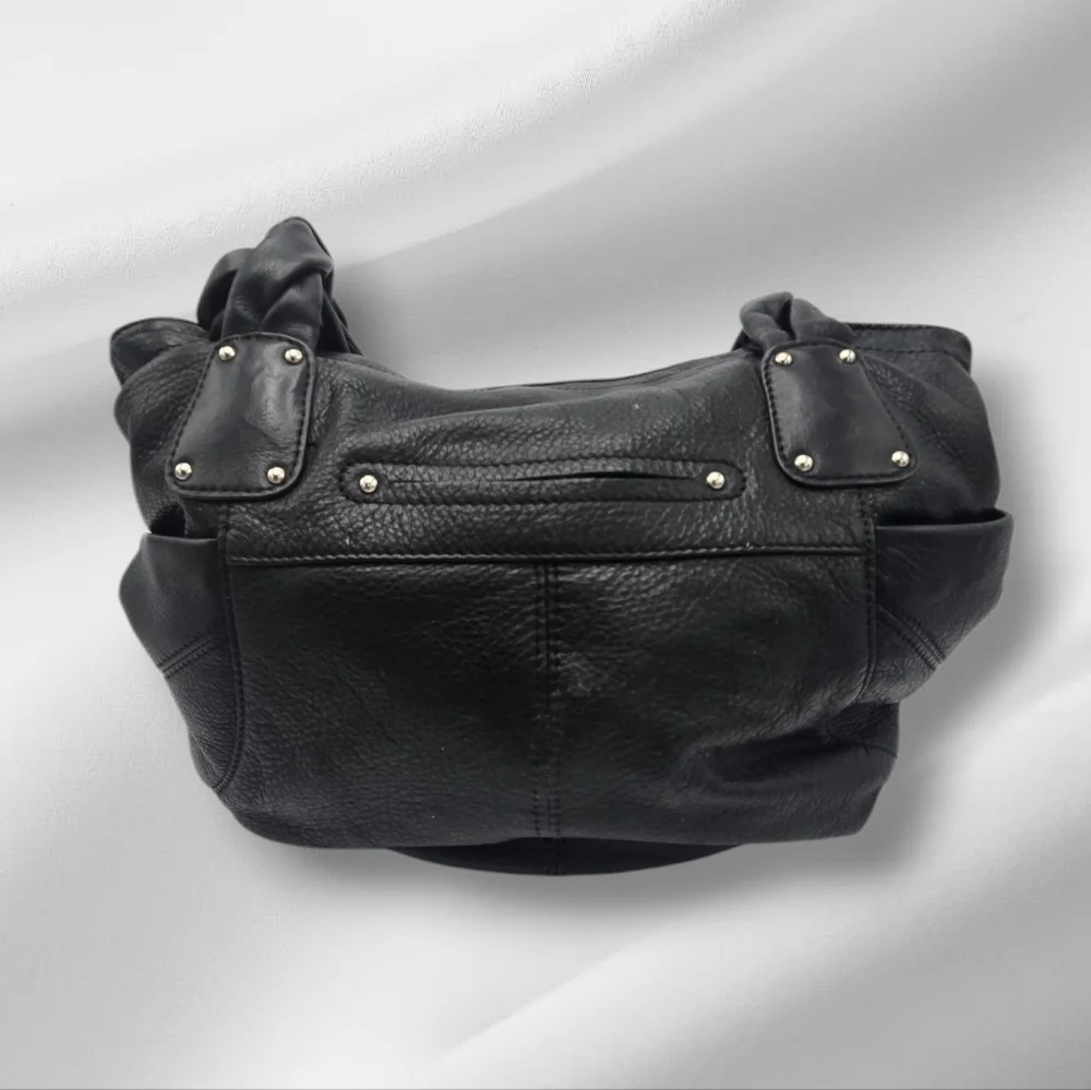 Vintage B Makowsky Black Hobo Leather Bag Slouch Purse